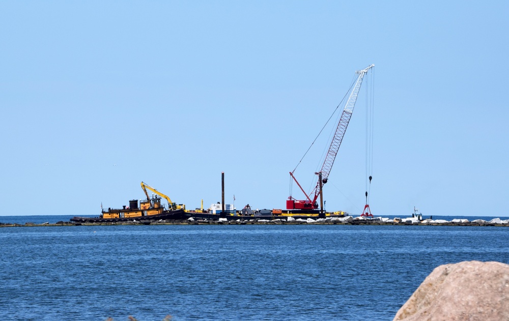 Oswego Harbor West Arrowhead Breakwater Construction Starts