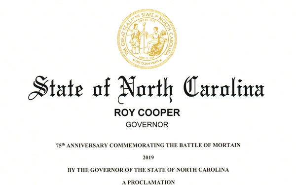 Governor Cooper and the N.C. National Guard Commemorate 75th Anniversary of Historic WWII National Guard Battle – The Battle of Mortain