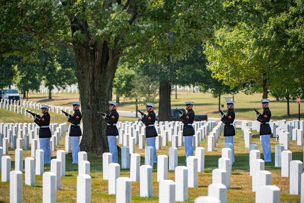 Military Funeral Honors with Funeral Escort for U.S. Marine Corps. Sgt. Meredith Keirn in Section 55