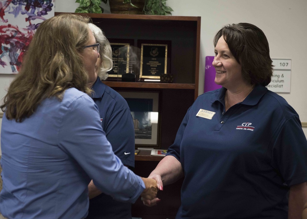 SECDEF spouse tours Yokota Air Base