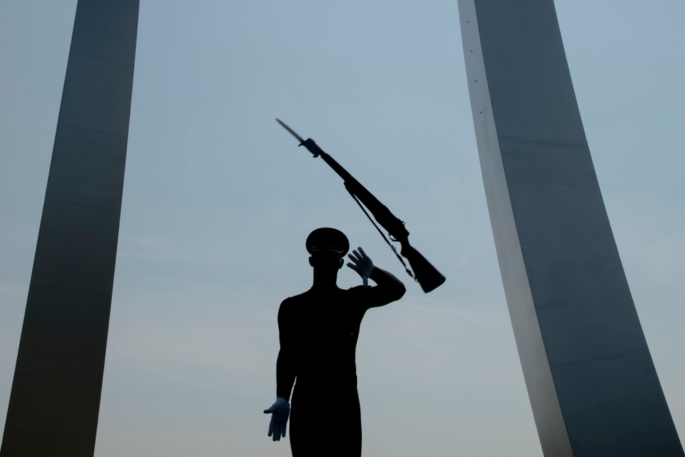 Air Force Honor Guard Drill Team Performs at Air Force Memorial