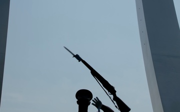 Air Force Honor Guard Drill Team Performs at Air Force Memorial