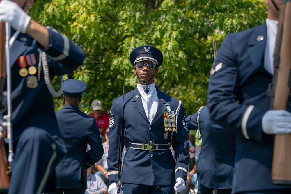 Air Force Honor Guard Drill Team Performs at Air Force Memorial