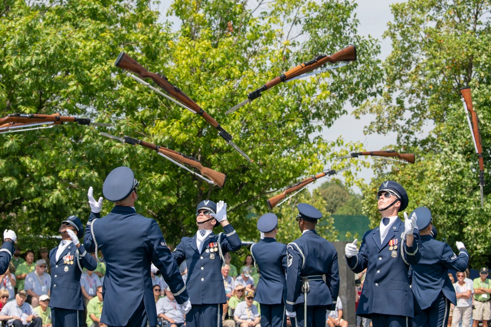 Air Force Honor Guard Drill Team Performs at Air Force Memorial