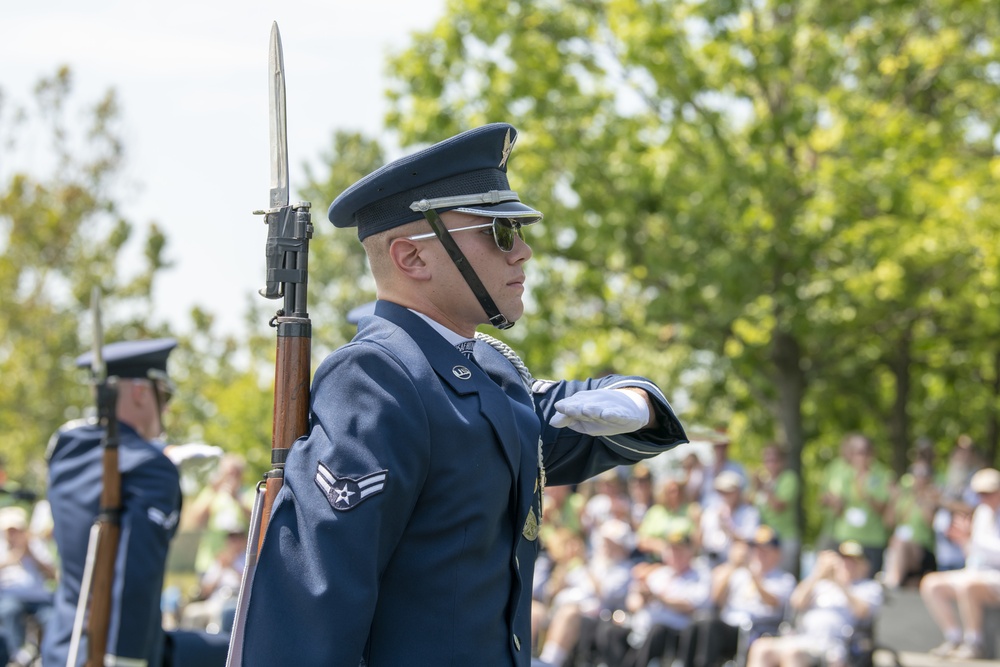 Air Force Honor Guard Drill Team Performs at Air Force Memorial