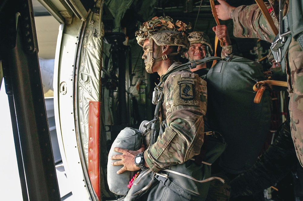 Paratrooper Prepares to Exit