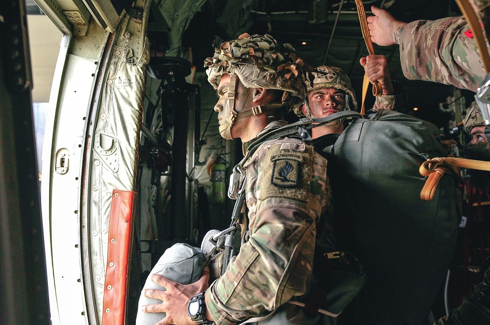 Paratrooper Prepares to Exit