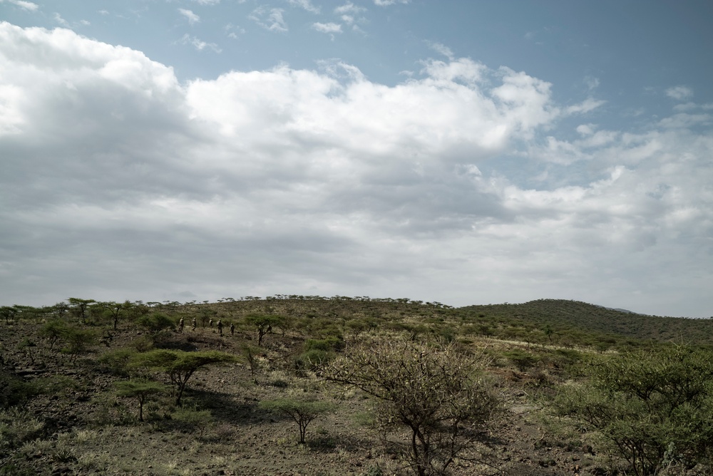 101st Airborne train in the hills of Ethiopia