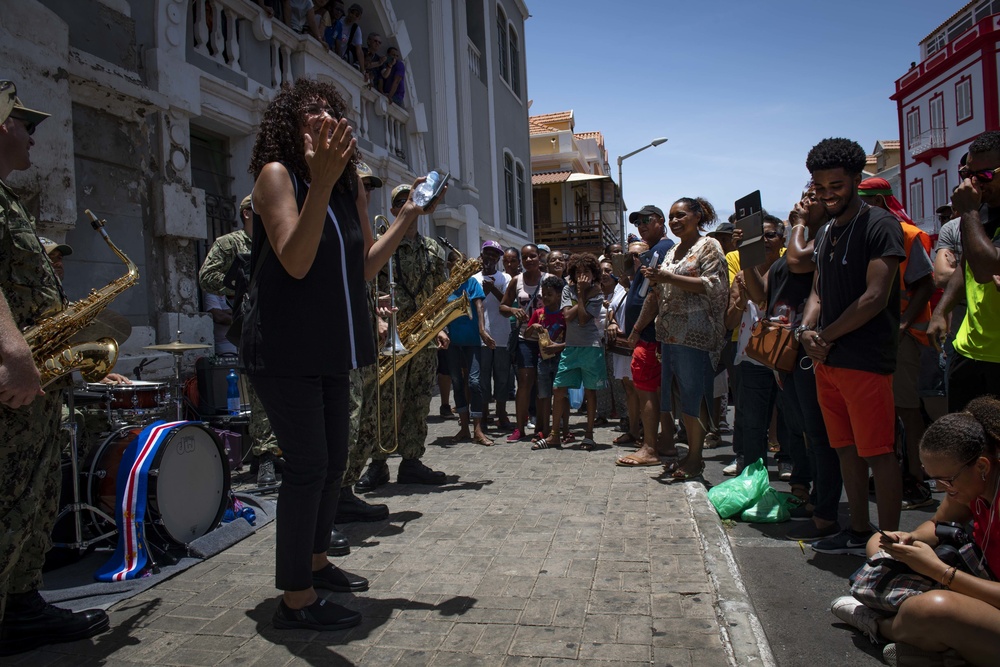 US Naval Forces Europe's Band 'Topside' Performs in Cabo Verde