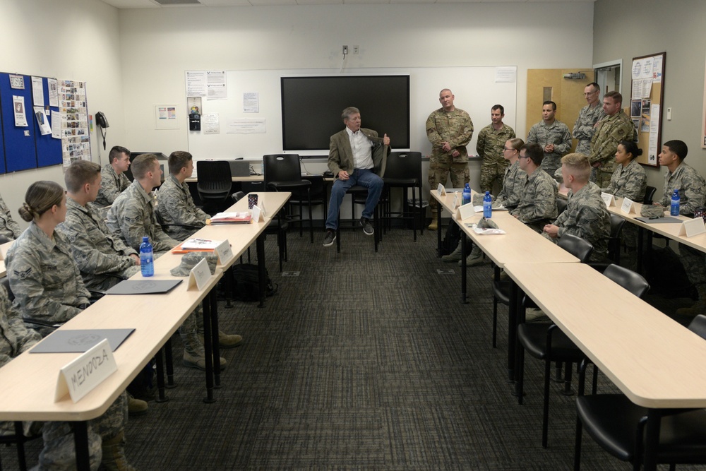 Retired Chief Master Sergeant of the Air Force Rodney McKinley visits Joint Base Elmendorf-Richardson, Alaska.