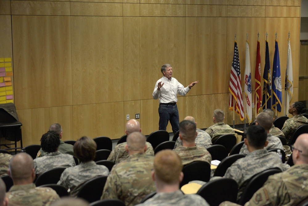 Retired Chief Master Sergeant of the Air Force Rodney McKinley visits Joint Base Elmendorf-Richardson, Alaska.