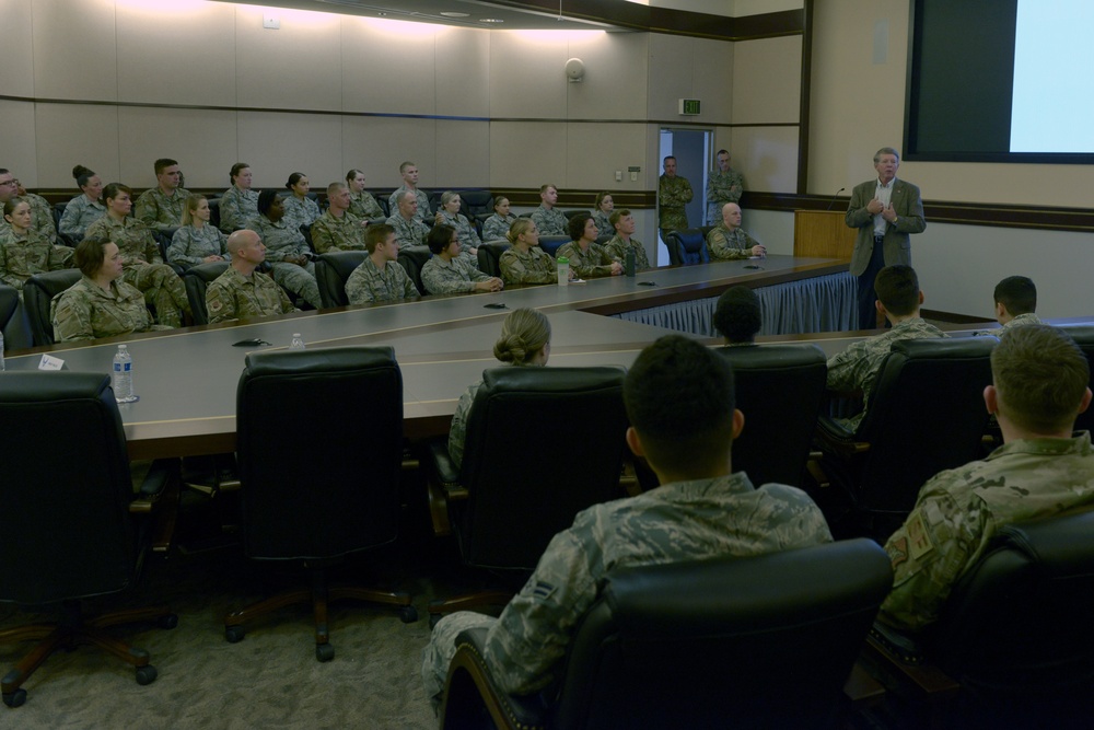 Retired Chief Master Sergeant of the Air Force Rodney McKinley visits Joint Base Elmendorf-Richardson, Alaska.