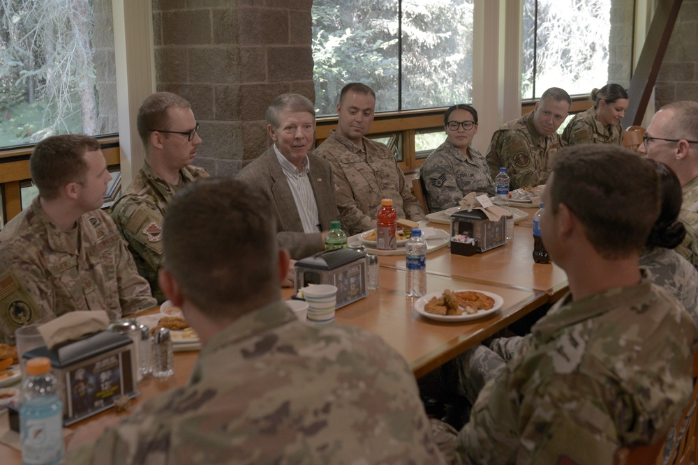 Retired Chief Master Sergeant of the Air Force Rodney McKinley visits Joint Base Elmendorf-Richardson, Alaska.