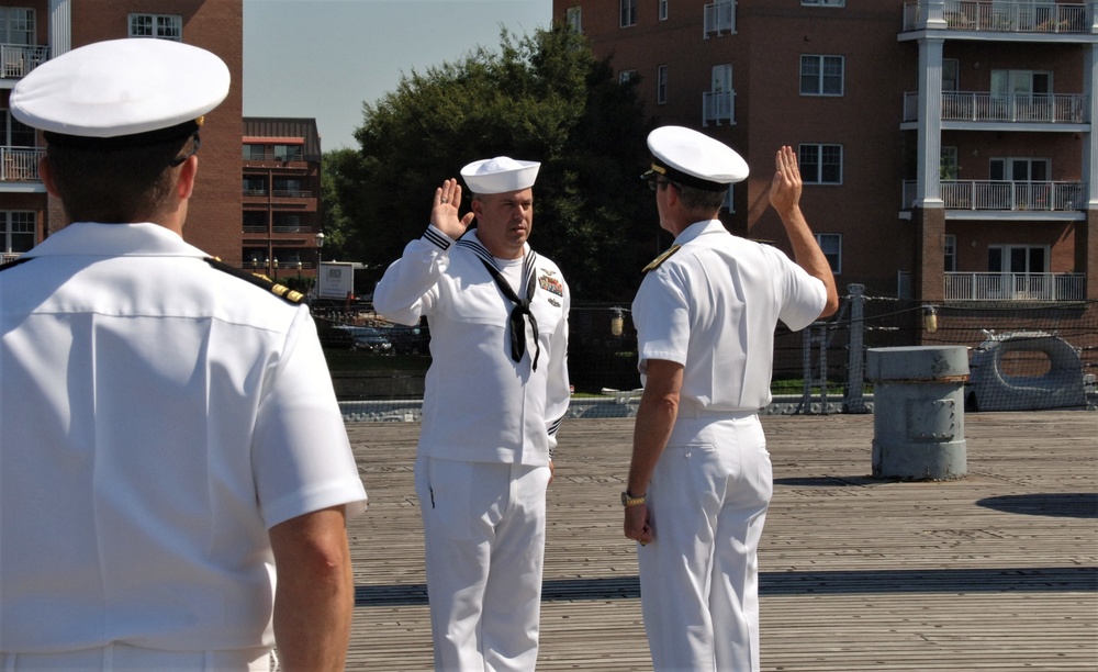 Naval Museum hosts a re-enlistment ceremony