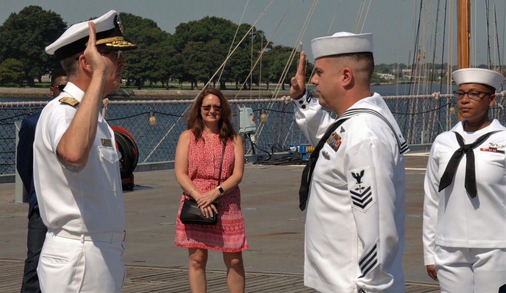 Naval Museum hosts a re-enlistment ceremony