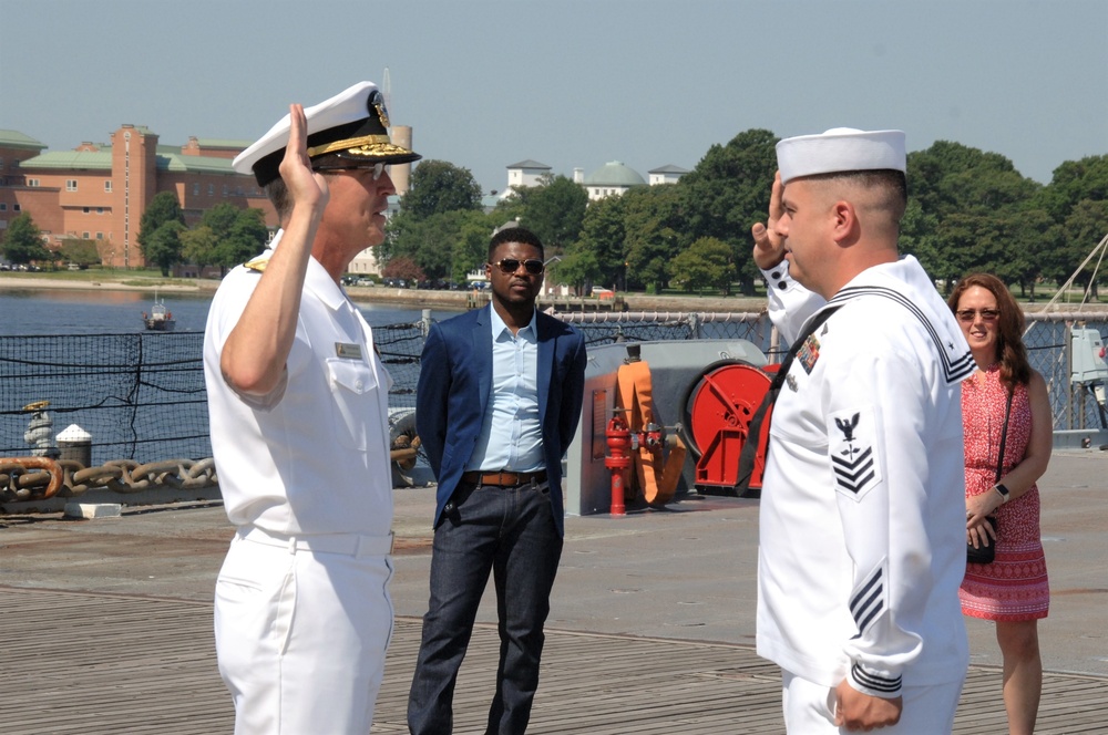 Naval Museum hosts a re-enlistment ceremony
