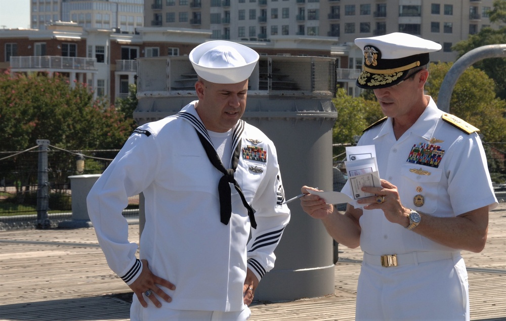 Naval Museum hosts a re-enlistment ceremony