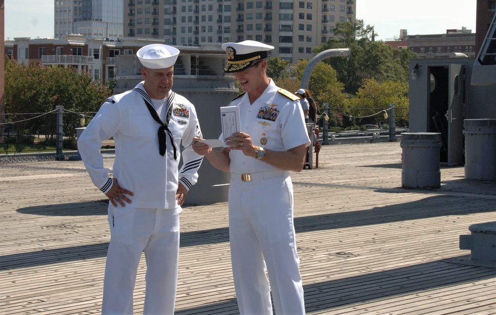 Naval Museum hosts a re-enlistment ceremony