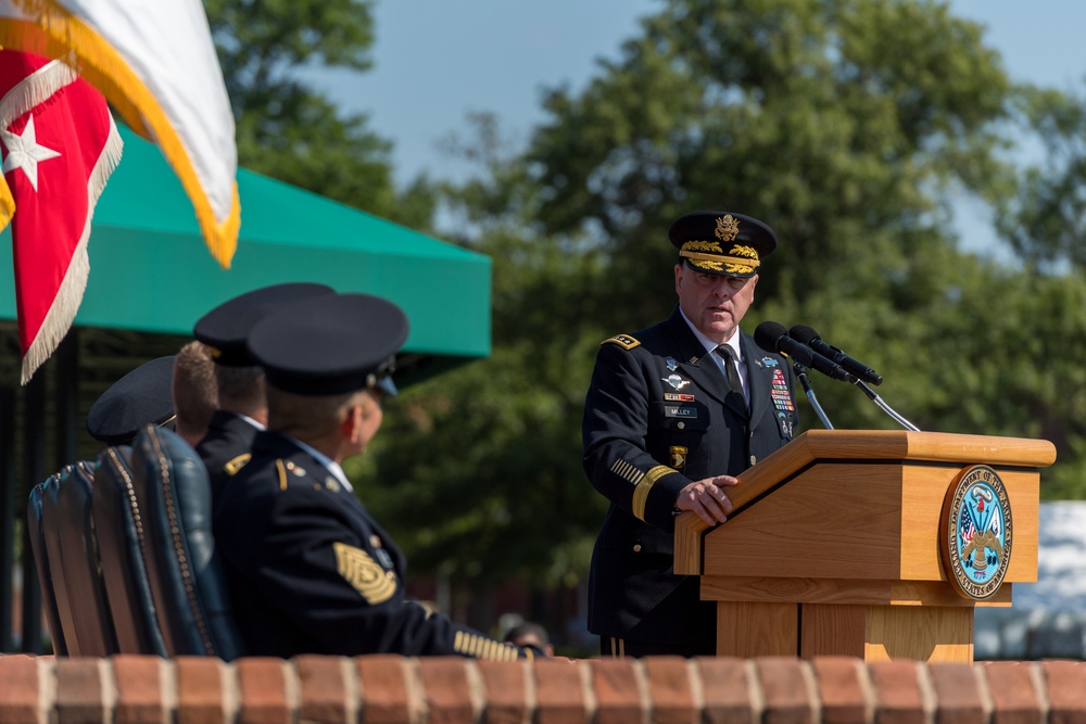 Change of Responsibility in honor of the Chief of Staff of the U.S. Army Gen. Mark A. Milley and Sgt. Maj. of the U.S. Army Daniel A. Dailey