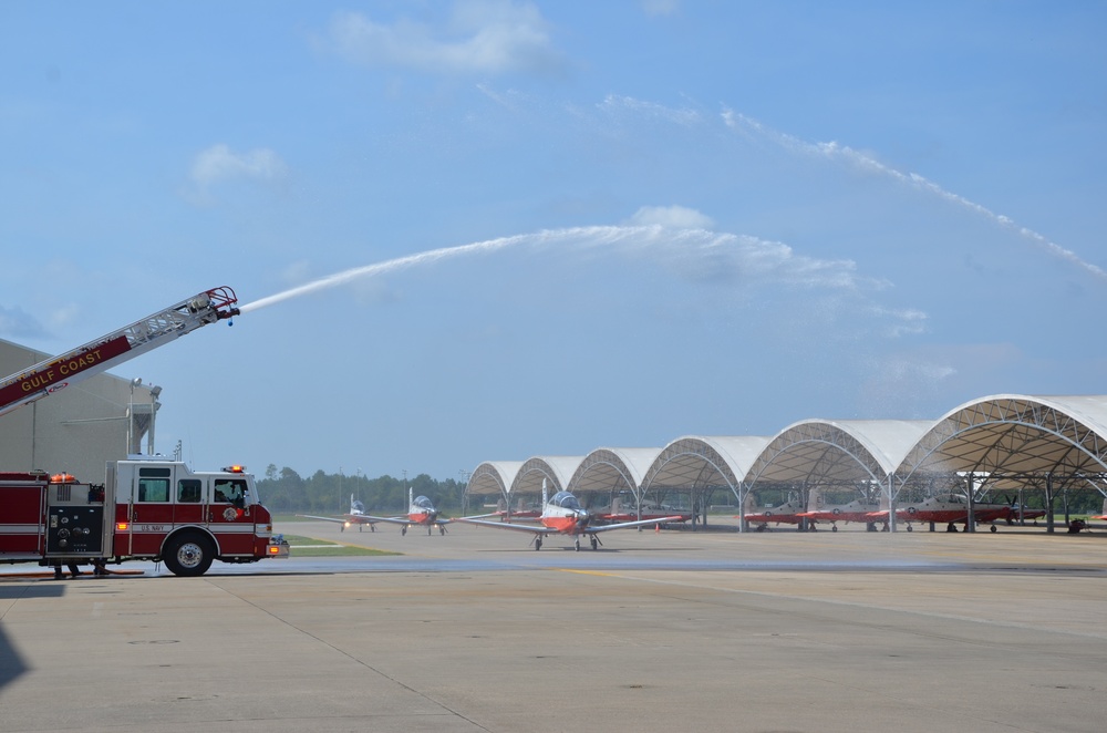 Training Squadron Two, “Doerbirds,” changes hands during aerial ceremony
