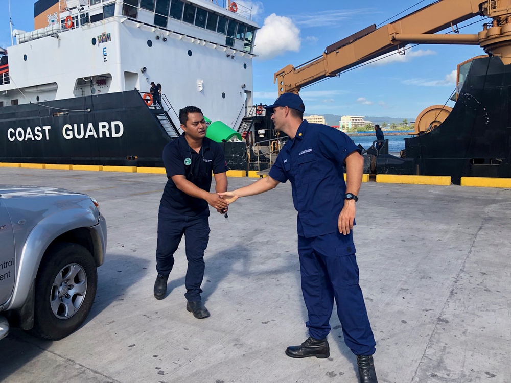 USCGC Walnut (WLB 205) departs Samoa for fisheries