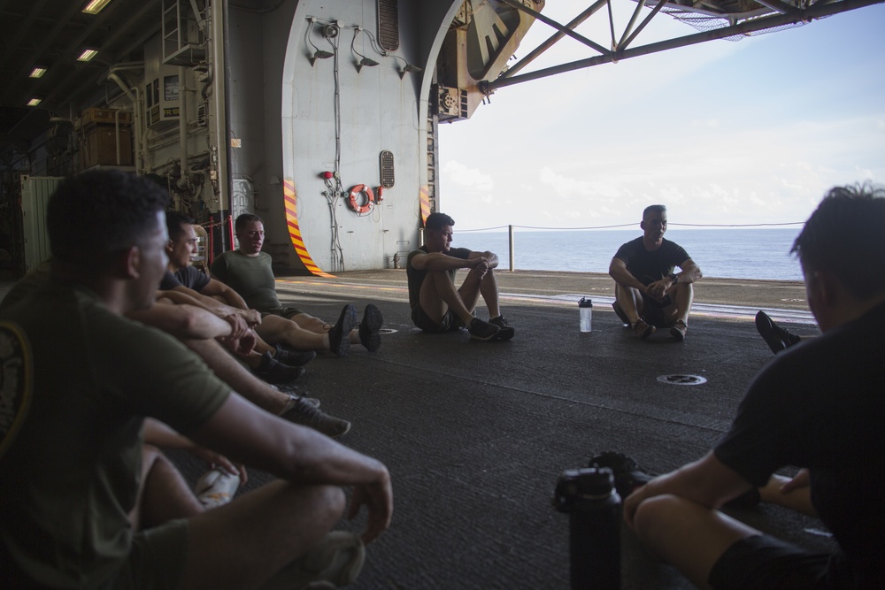 31st MEU Chaplain leads fitness, discussion group aboard USS Wasp