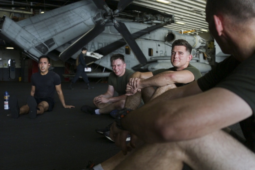 31st MEU Chaplain leads fitness, discussion group aboard USS Wasp