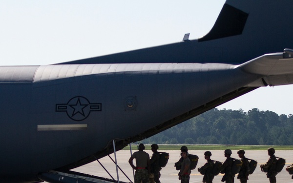 "Look out below, I'm coming through!" Paratroopers from the 82d Airborne Division conducts airborne operation