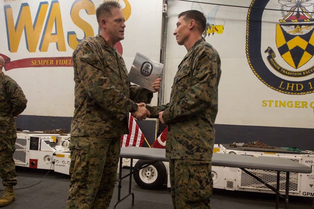 31st MEU Marines graduate from Corporals Course Professional Military Education aboard USS Wasp