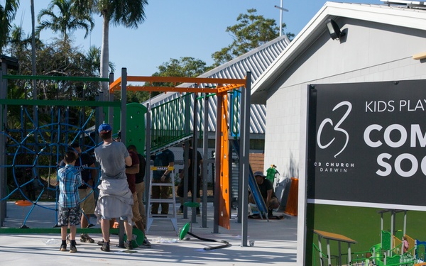 MRF-D participates in playground build at local church