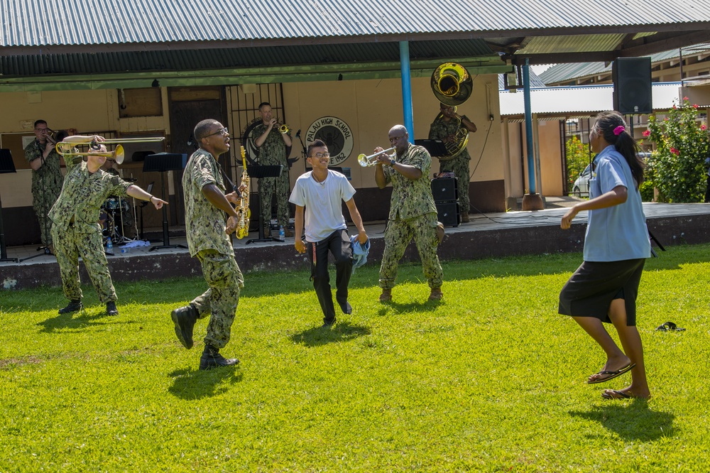 U.S. 7th Fleet Far East Edition Brass Band holds concerts at Palau Schools