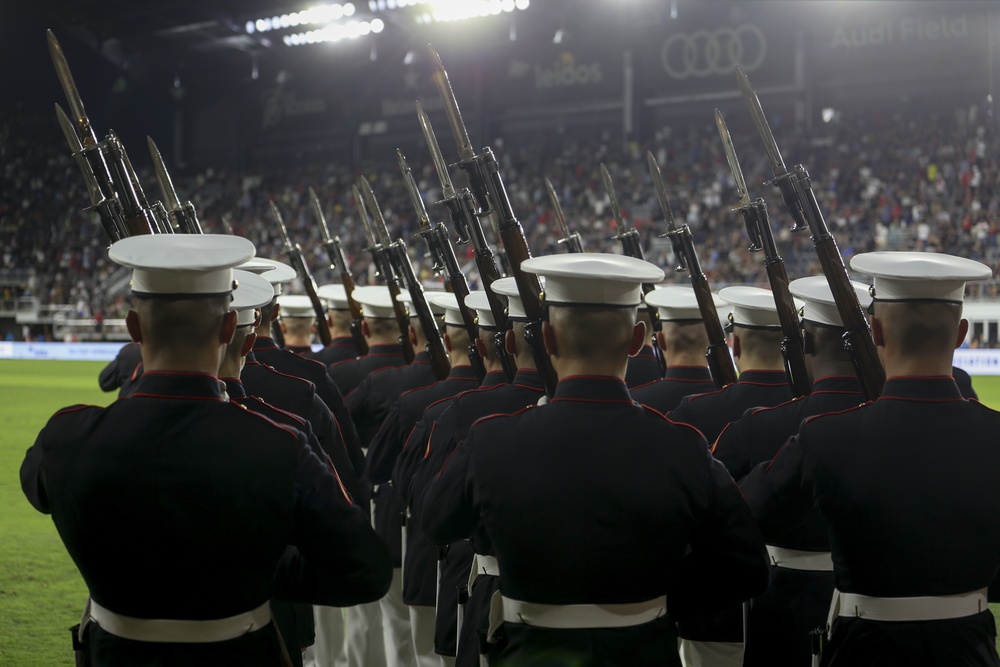Silent Drill Platoon performs during DC United game