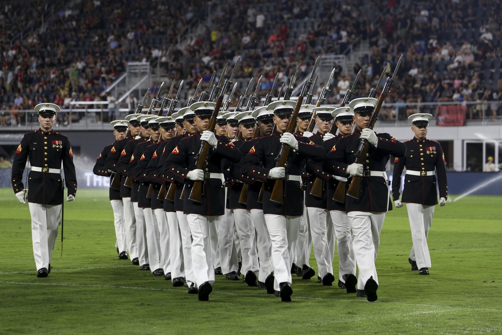 Silent Drill Platoon performs during DC United game