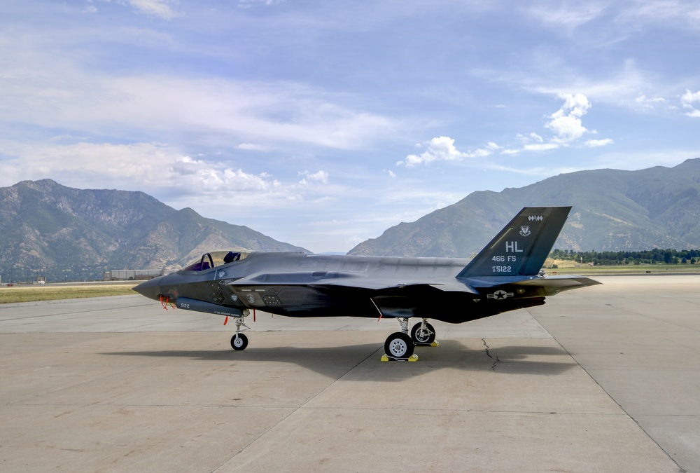 F-35A Lightning II with 466th Fighter Squadron tail flash