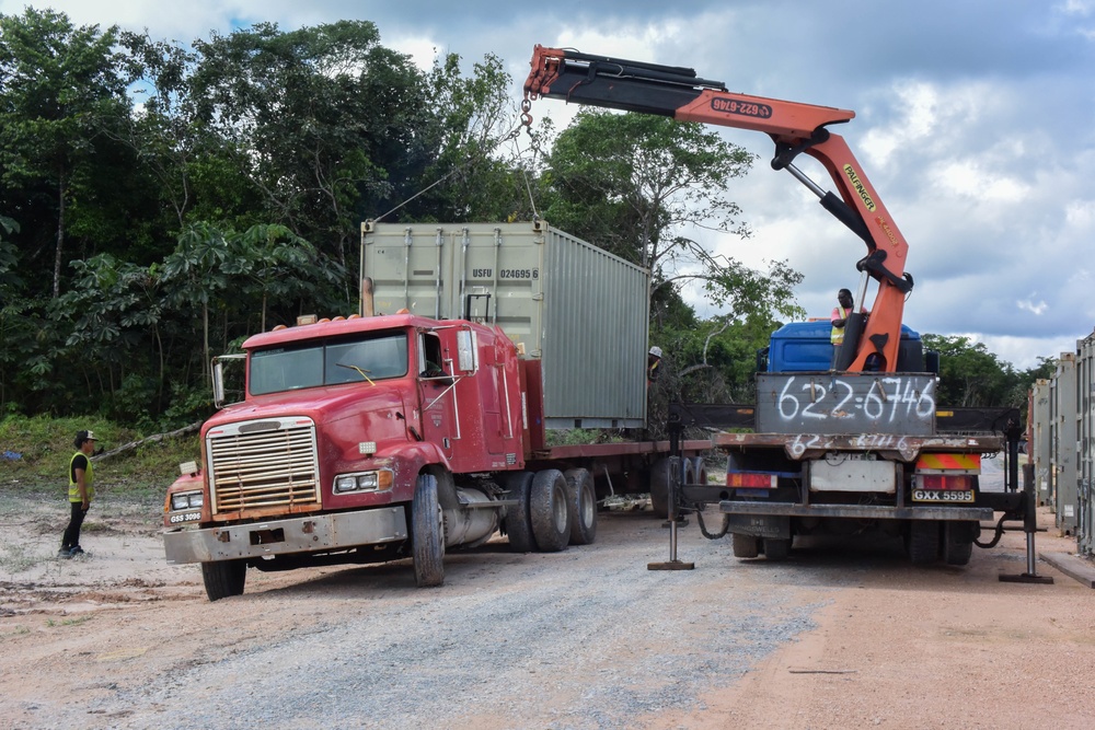 Conex containers are shipped from Camp Seweyo