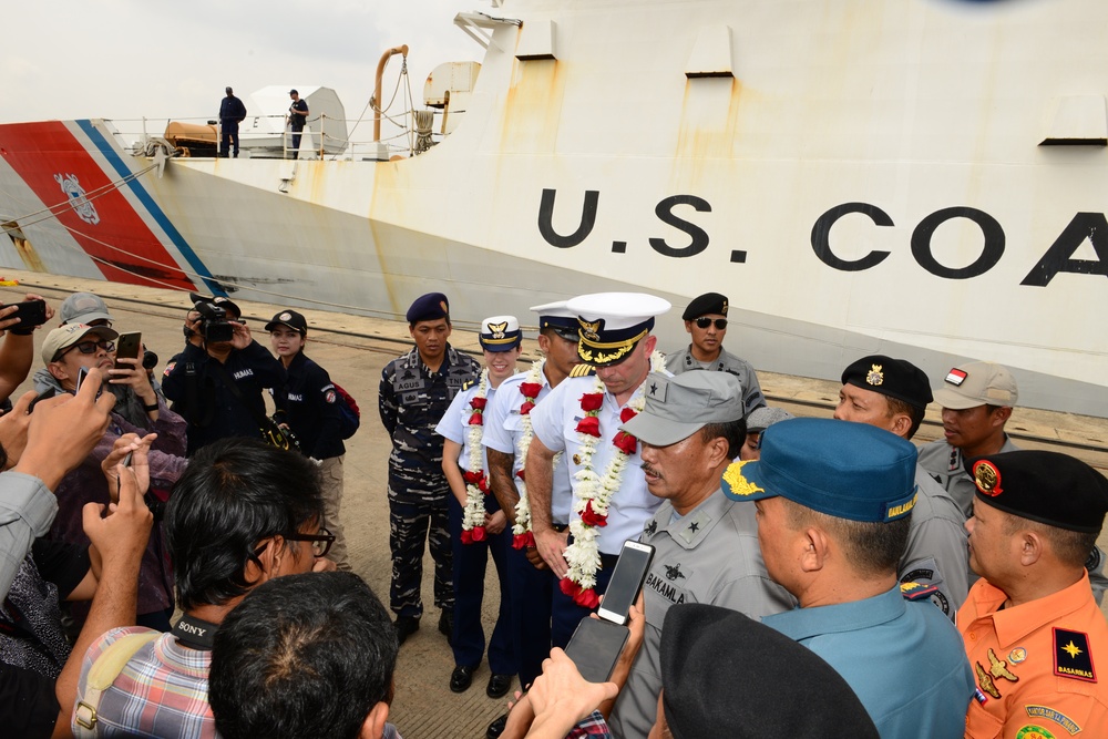 Coast Guard Cutter Stratton engages with Indonesian Bakamla (Coast Guard)