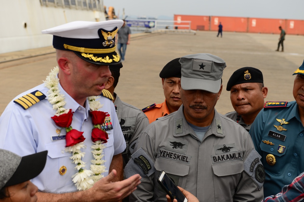 Coast Guard Cutter Stratton engages with Indonesian Bakamla (Coast Guard)