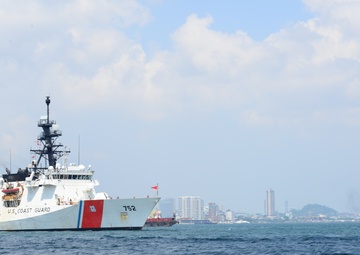 Coast Guard Cutter Stratton engages with Indonesian Bakamla (Coast Guard)