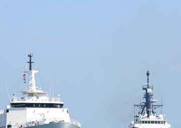 Coast Guard Cutter Stratton engages with Indonesian Bakamla (Coast Guard)