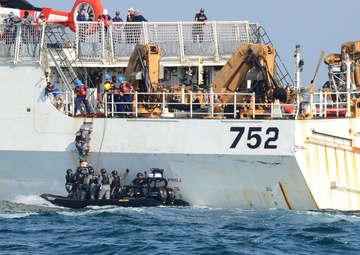 Coast Guard Cutter Stratton engages with Indonesian Bakamla (Coast Guard)