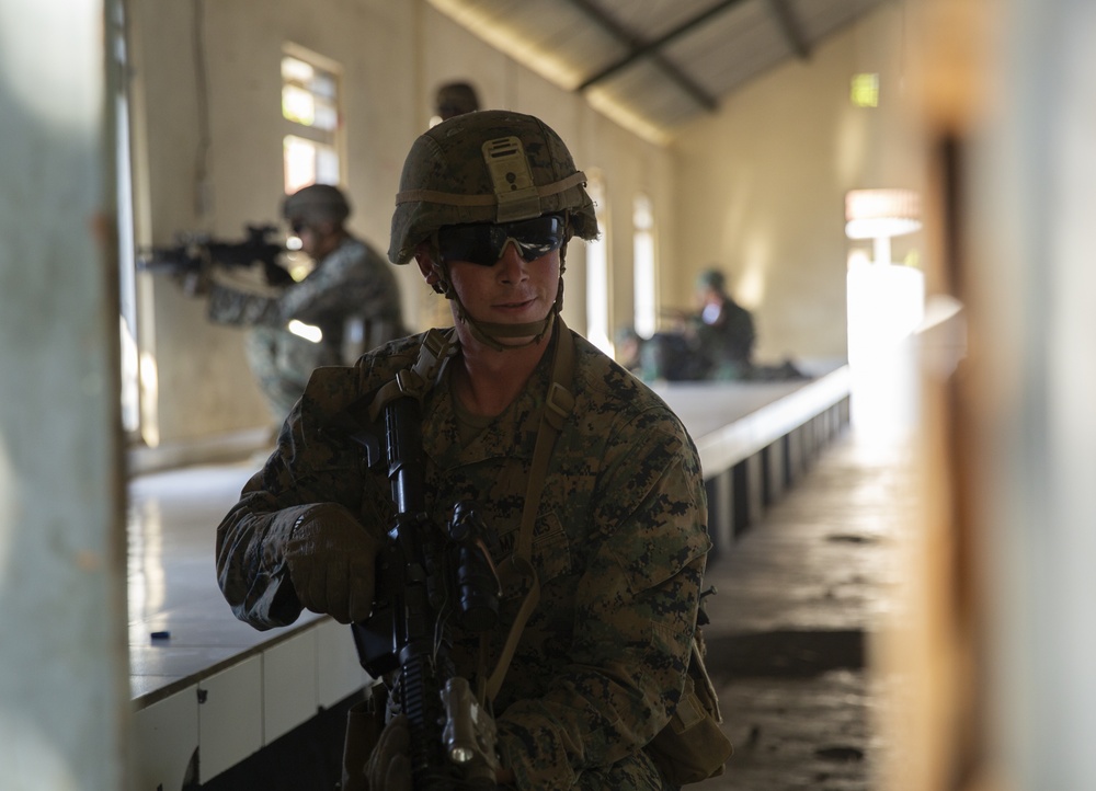 U.S. Marines execute an urban clear during CARAT Indonesia