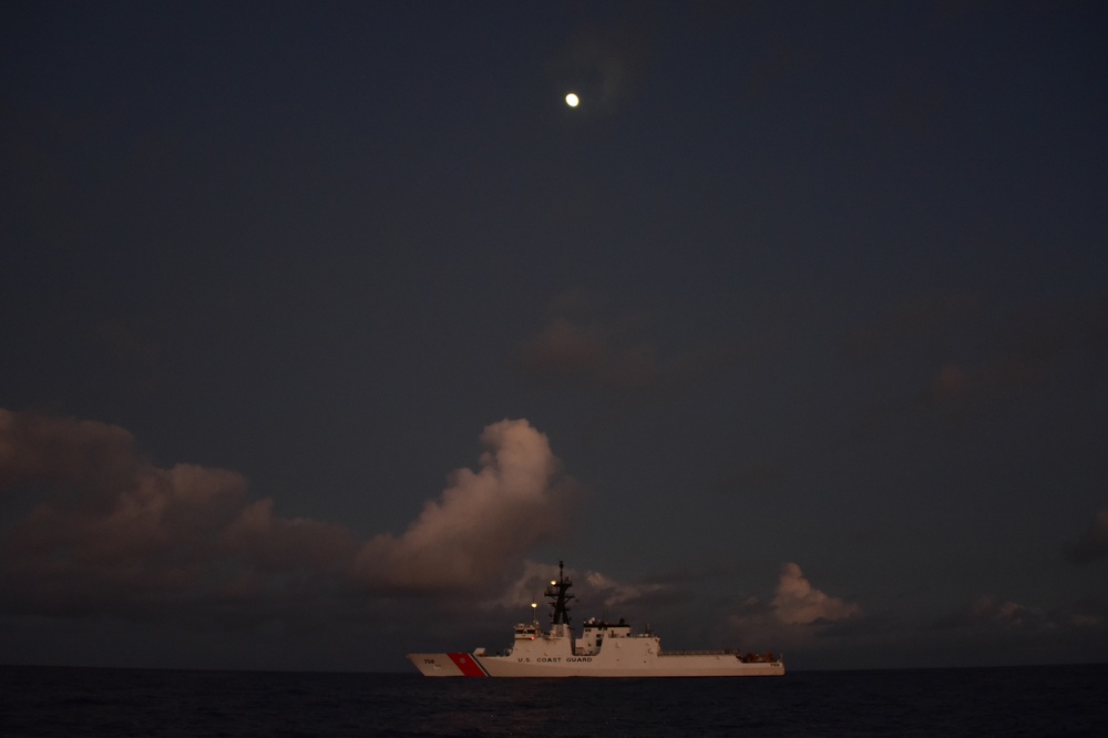 Coast Guard Cutter Kimball gets underway for final sea trials