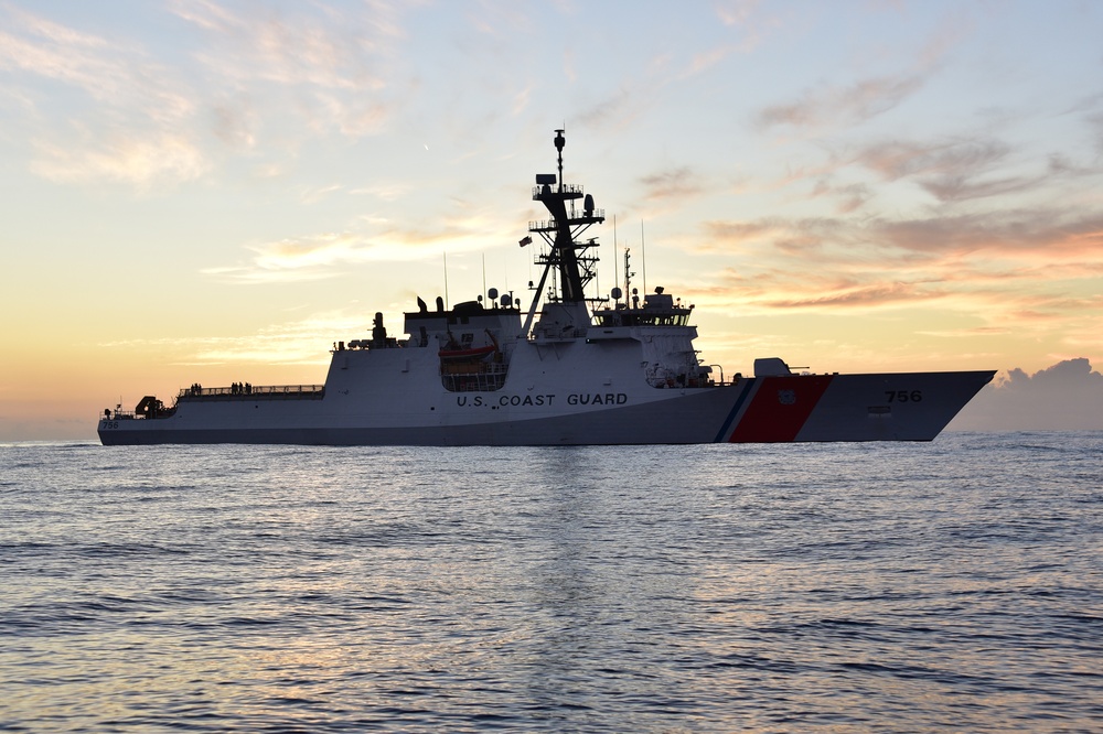 Coast Guard Cutter Kimball gets underway for final sea trials