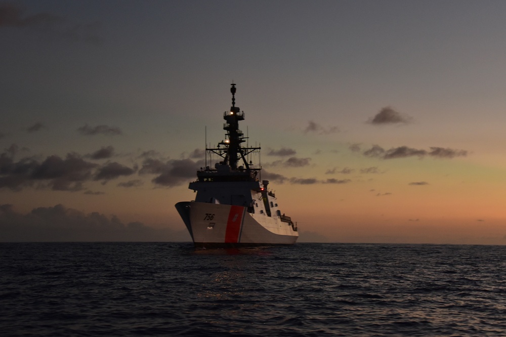 Coast Guard Cutter Kimball gets underway for final sea trials