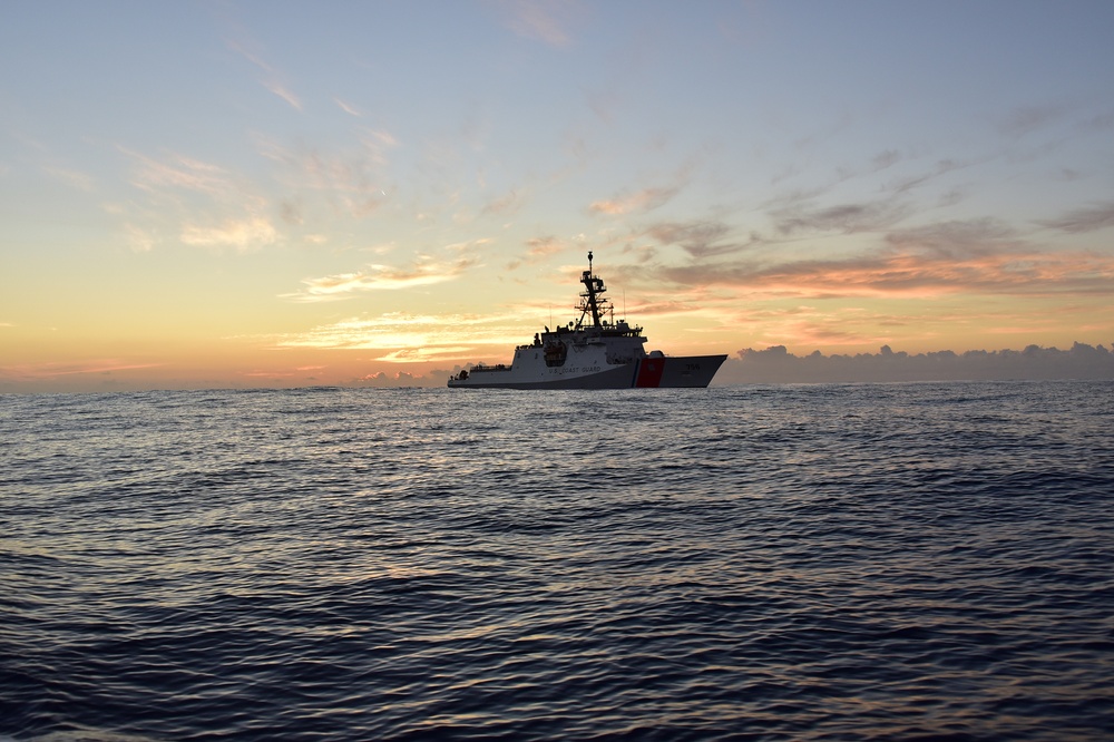 Coast Guard Cutter Kimball gets underway for final sea trials