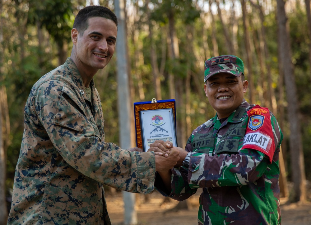 U.S. Marines attend a closing ceremony during CARAT Indonesia
