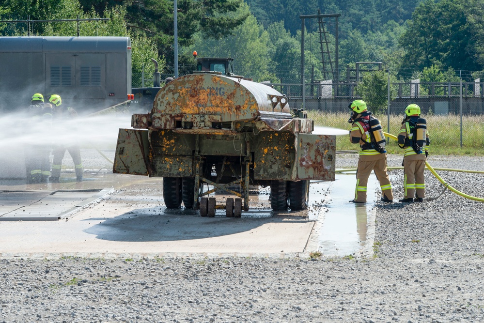 Live fire training for aircraft crash rescue
