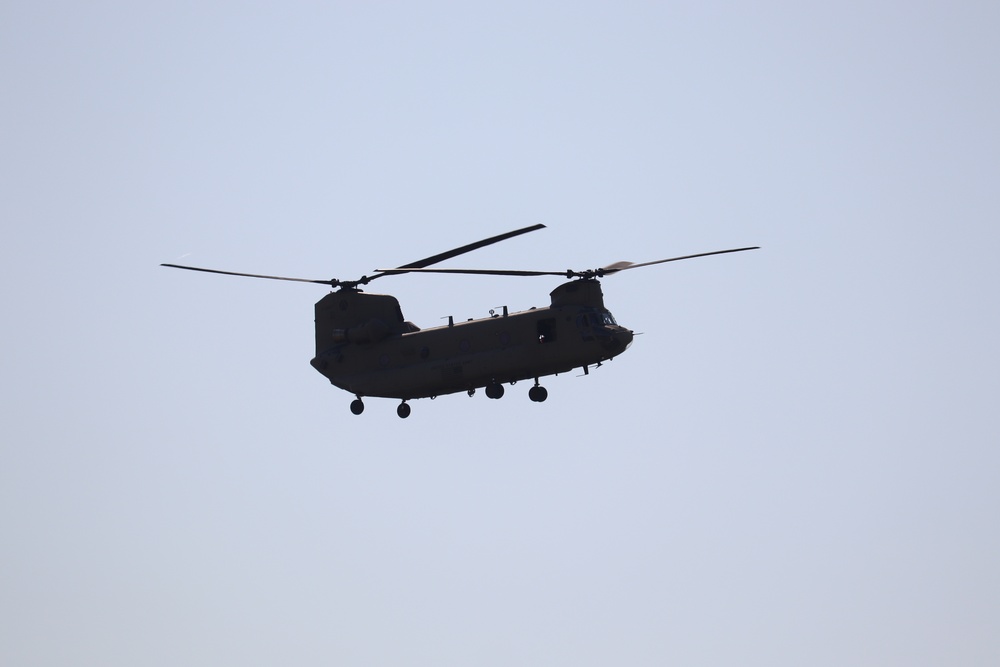 CH-47 Chinook, crew support 89B sling-load training at Fort McCoy