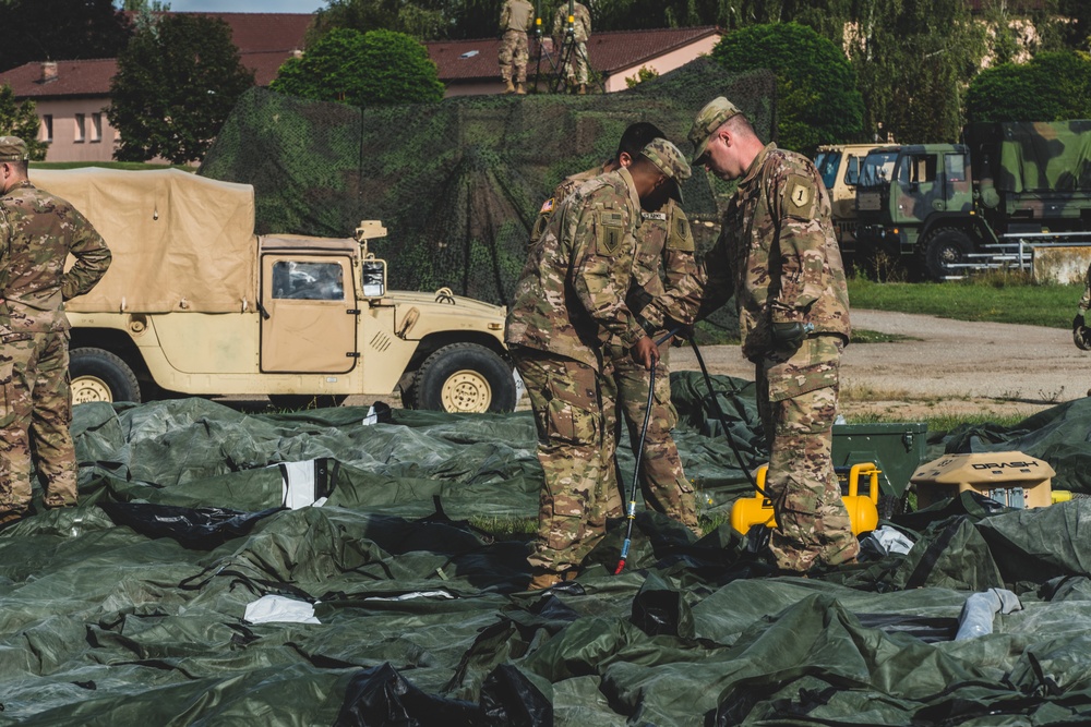 HHC 1st Combat Aviation Brigade conducts a TOCEX (Tactical Operations Center Exercise) at Storck Barracks, Illesheim, Germany.