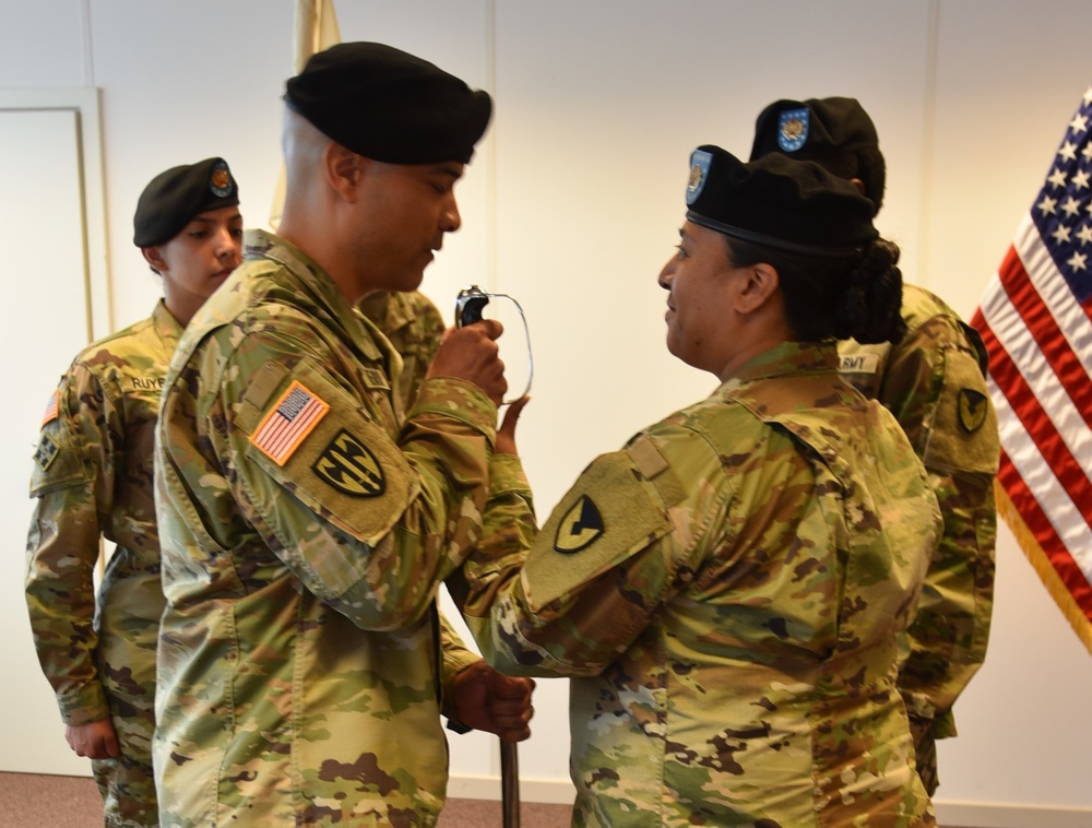 First Sgt. Jaime E. Negrón assumes responsibility of Benelux HHC